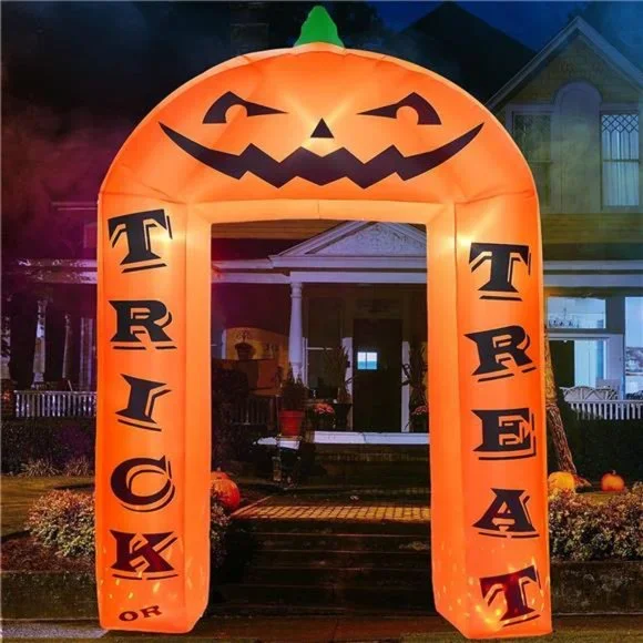 8 FT Halloween Inflatable Pumpkin Archway Decor, Pumpkin Inflatable Yard